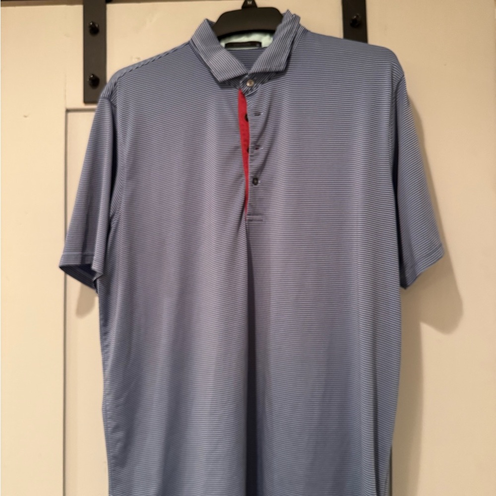 Greyson Navy Striped Polo Shirt